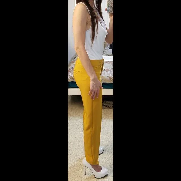 NEW Nanette Lapore Mustard Slim Leg Pants, Size 2 - Picture 11 of 13
